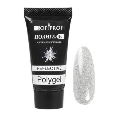 Полигель светоотражающий для ногтей Sofiprofi REFLECTIVE Polygel, 15 мл