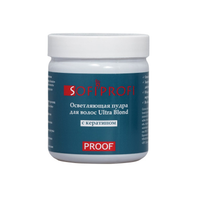 Осветляющая пудра для волос с кератином Sofiprofi Proof Ultra Blond, 350 гр Осветляющая пудра для волос с кератином Sofiprofi Proof Ultra Blond, 350 гр