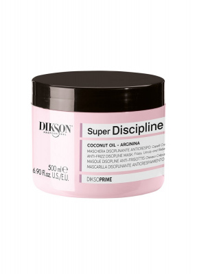 Дисциплинирующая маска против эффекта пушистости с кокосовым маслом и аргинином Dikson Diksoprime Super Discipline Anti – frizz discipline mask con burro di cocco e arginina, 500 мл.