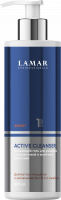 Очищающий гель для умывания с гиалуроновой и молочной кислотами Lamar Professional ACTIVE CLEANSER, 400 мл