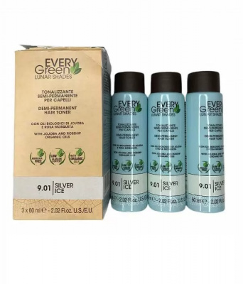 Полу-перманентное тонирующее средство для волос (Серебряный лед) 9/01 Dikson  Silver ice, 3х60 мл
