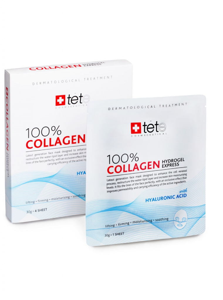 Гидроколлагеновая маска моментального действия TETe Cosmeceutical Collagen Hydrogel Mask 4 шт Гидроколлагеновая маска моментального действия TETe Cosmeceutical Collagen Hydrogel Mask 4 шт