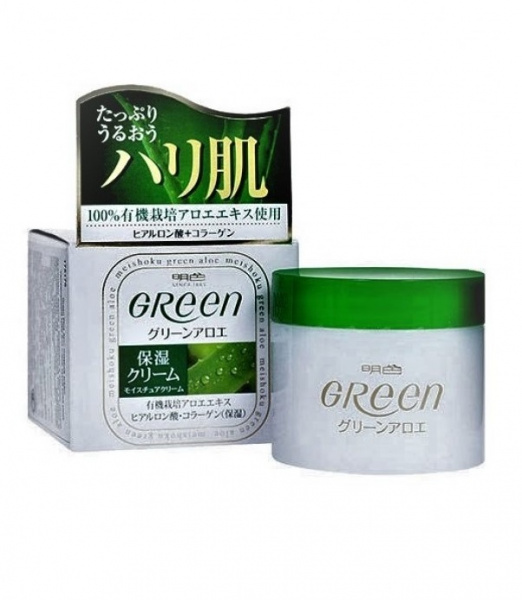 Увлажняющий крем для сухой кожи лица Meishoku Green Plus Aloe Moisture Cream, 48 гр