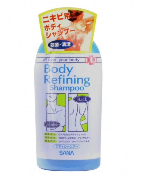 Шампунь очищающий для проблемной кожи тела Sana Body Refining Shampoo, 300 мл Шампунь очищающий для проблемной кожи тела Sana Body Refining Shampoo, 300 мл