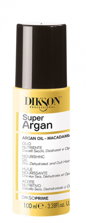Питательное масло с аргановым маслом и макадамией для тусклых, обезвоженных и сухих волос Dikson Diksoprime Super Argan Nourishing oil with argan and macadamia