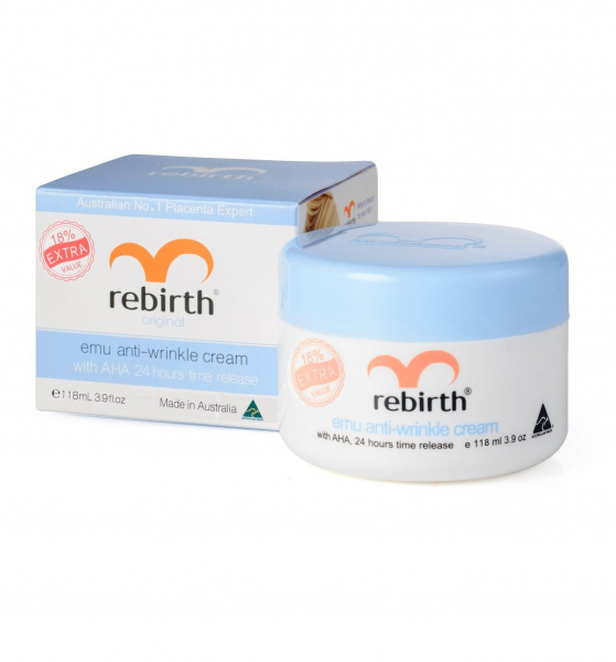 Крем от морщин с фруктовыми кислотами и маслом эму Rebirth Emu Anti-Wrinkle Cream With AHA,115 мл Крем от морщин с фруктовыми кислотами и маслом эму Rebirth Emu Anti-Wrinkle Cream With AHA,115 мл