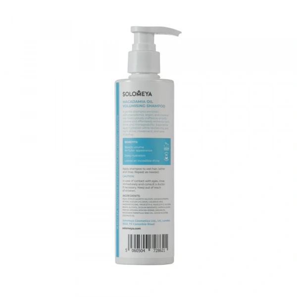 Шампунь для придания объема волосам с маслом Макадамии Solomeya Macadamia Oil Volumising Shampoo, 250 мл Шампунь для придания объема волосам с маслом Макадамии Solomeya Macadamia Oil Volumising Shampoo, 250 мл
