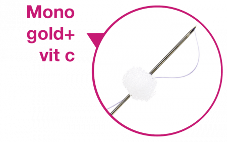 Мезонить Mono Gold vit C CARA THREAD Mono Gold vit C 60 мм / 7-0 USP (Игла: 29G, 50 мм)