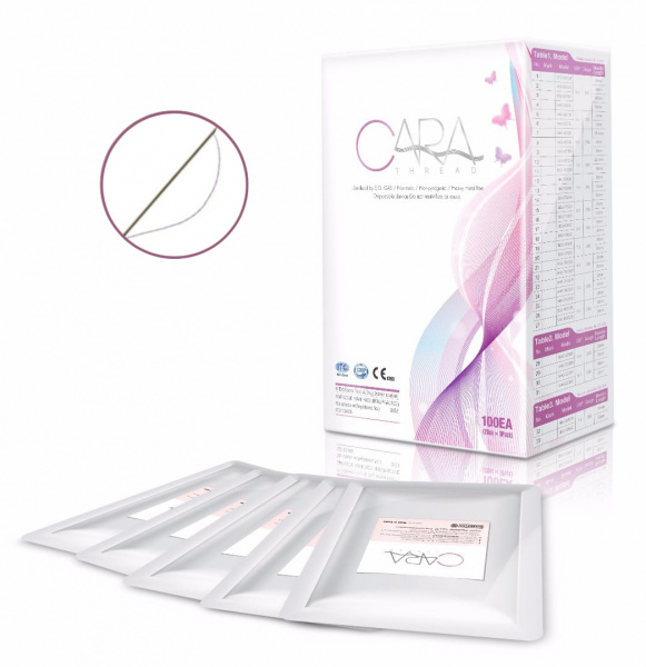 Мезонить Basic Multi CARA THREAD Basic Multi 150 мм 7-0 USP (×2) (Игла: 26G, 90 мм), 20 шт