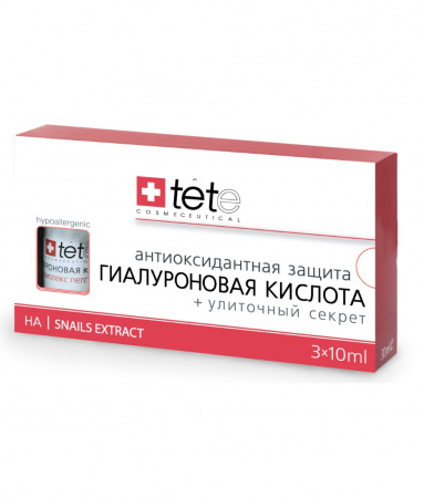 Гиалуроновая кислота, улиточный секрет TETe Cosmeceutical Hyaluronic Acid + Snail Extract, 30 мл.