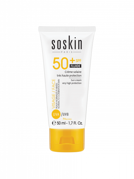 Солнцезащитный флюид SPF 50 Soskin SPF50+ Sun Cream Fluid, 50 мл