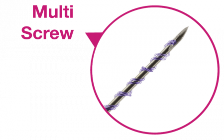 Мезонить Basic Multi Screw CARA THREAD Basic Multi Screw 75 мм 7-0 USP (×2) (Игла: 26G, 50 мм)