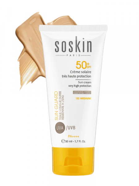 Крем с тональным эффектом Medium Тон 2 SPF50+ Soskin-Paris Sun Cream Cery High Protection-Tinted 02 SPF50+, 50 мл