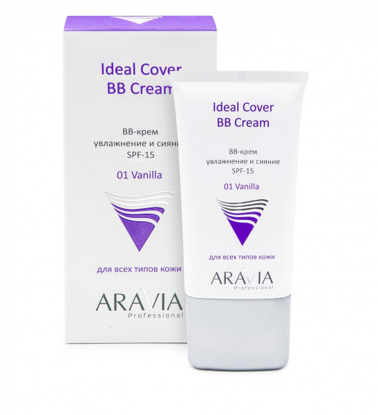 BB-крем увлажняющий SPF-15 ARAVIA Professional Ideal Cover BB-Cream Vanilla 01, 50 мл