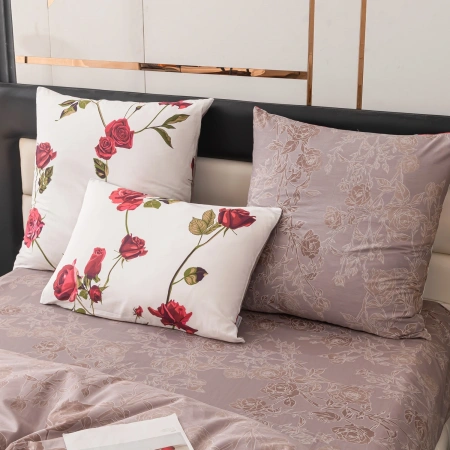Комплект постельного белья Делюкс Сатин  Евро 4 наволочки,VIVA - HOME TEXTILE