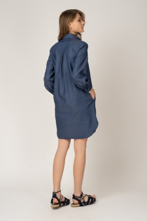 Джинсовое платье-рубашка с вышивкой Джинсовое платье-рубашка с вышивкой