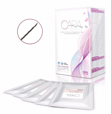 Мезонить Basic Screw CARA THREAD Basic Screw 90 мм 6-0 USP (Игла: 26G, 60 мм), 20 шт