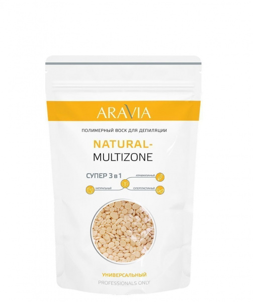 Воск полимерный для депиляции Aravia Professional Natural-Multizone, 1000 гр