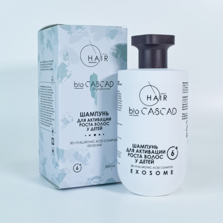 Шампунь для активации роста волос у детей от 6 лет Philosophy bioCASCAD 8D HYALURONIC ACID COMPLEX EXOSOME, 300 мл