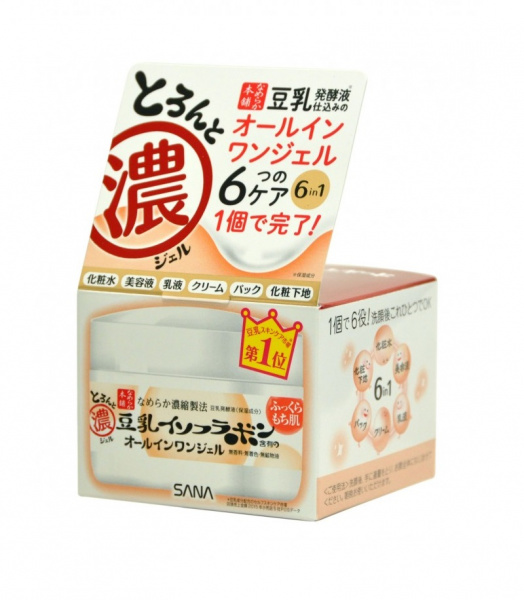 Крем-гель увлажняющий с изофлавонами сои 6 в 1 Sana Soy Milk Gel Cream, 100 гр
