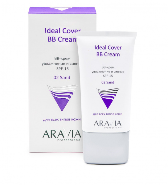 BB-крем увлажняющий песочный оттенок SPF-15 ARAVIA Professional Ideal Cover BB-Cream Sand 02, 50 мл