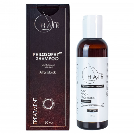 Шампунь против выпадения волос с 1% Kopyrrol Philosophy Perfect Hair Alfa Block Shampoo With 1% Kopyrrol, 150 мл