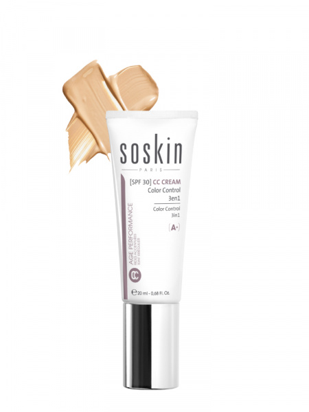 СС Крем для лица Контроль Цвета 3 в 1 тон 01 легкий-бежевый Soskin-Paris СС Cream Color Control 3 In 1, 20 мл