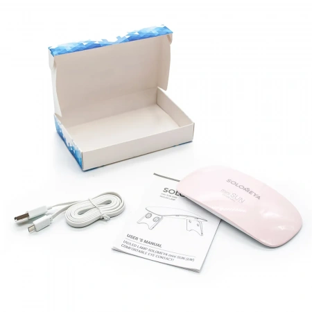 Лампа для полимеризации гель-лаков Мини Solomeya UV/LED mini SUN 6W, розовая