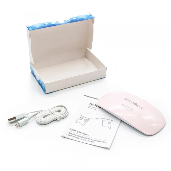 Лампа для полимеризации гель-лаков Мини Solomeya UV/LED mini SUN 6W, розовая