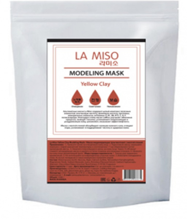 Альгинатная моделирующая маска для лица с желтой глиной La Miso, 1000 гр