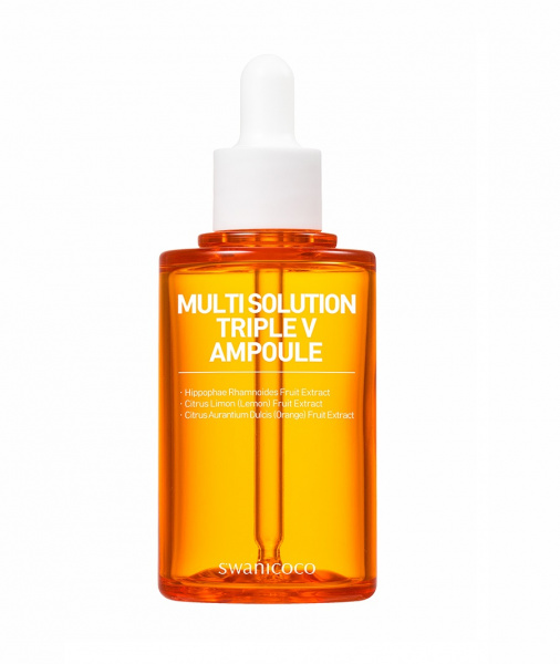 Сыворотка с активным мультивитаминным комплексом Swanicoco Multi Solution Triple V Ampoule, 50 мл Сыворотка с активным мультивитаминным комплексом Swanicoco Multi Solution Triple V Ampoule, 50 мл