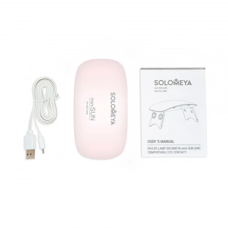 Лампа для полимеризации гель-лаков Мини Solomeya UV/LED mini SUN 6W, розовая