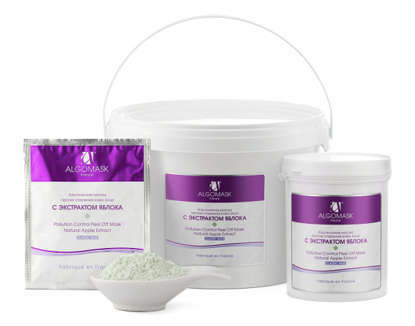 Маска альгинатная против старения кожи лица с экстрактом яблока Algomask Pollution Control Peel Off Mask Natural Apple Extract