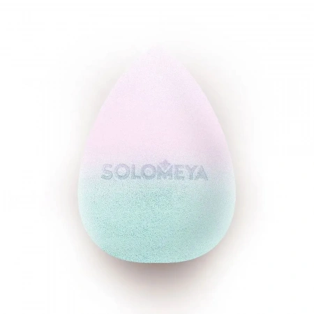 Косметический спонж для макияжа, меняющий цвет “Blue-pink” Solomeya Color Changing blending sponge Blue-pink в упаковке-яйцо LE