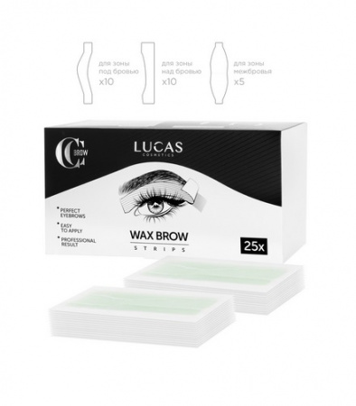 Набор восковых полосок для коррекции бровей Lucas Cosmetics CC Brow Wax Brow Strips, 25 шт.