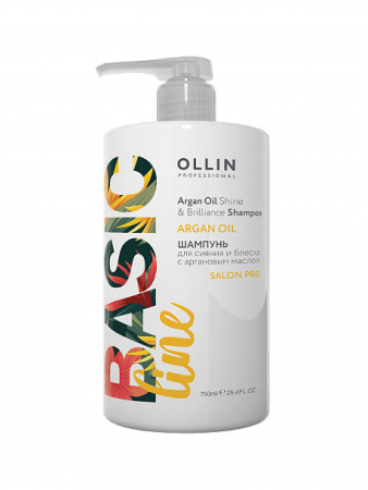 Шампунь для сияния и блеска с аргановым маслом OLLIN Professional Basic Line, 750 мл