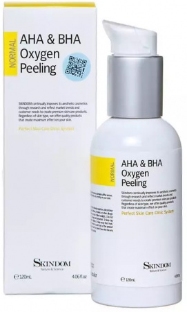 Кислородная пенка-пилинг для лица с AHA/BHA кислотами Skindom AHA&BHA Oxygen Peeling, 120 мл