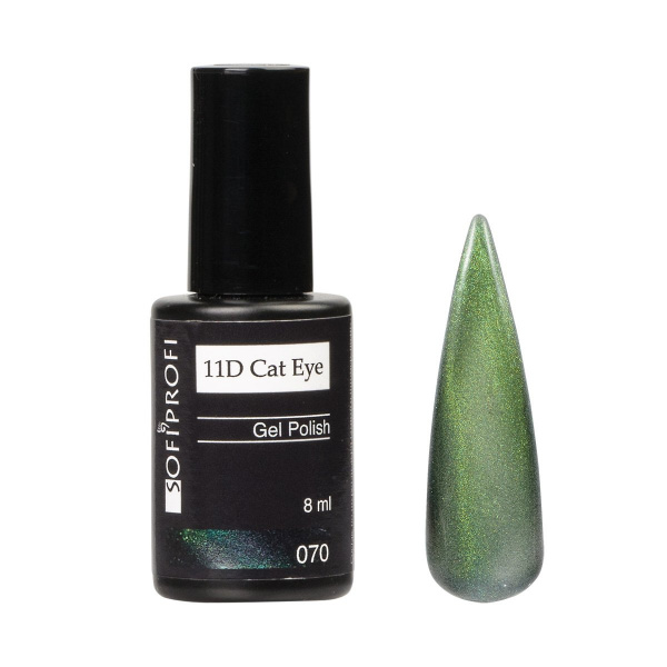 Гель-лак кошачий глаз 11D Тон 070 Sofiprofi Cat Eye, 8 мл
