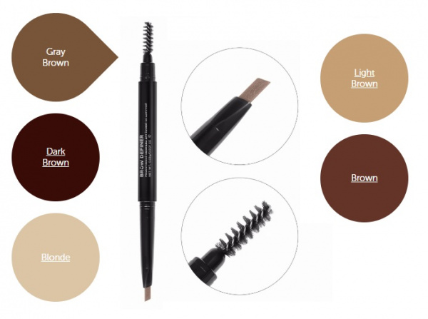 Ультратонкий карандаш для бровей механический со щеточкой Lucas Cosmetics Micro Brow Pencil CC Brow  Ультратонкий карандаш для бровей механический со щеточкой Lucas Cosmetics Micro Brow Pencil CC Brow