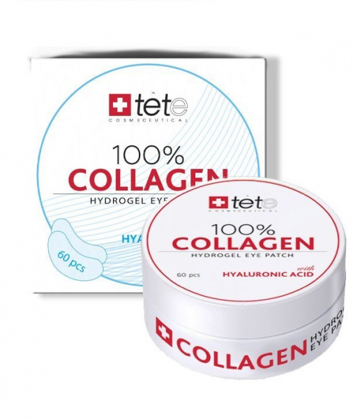 Коллагеновые патчи для глаз TETe Cosmeceutical 100% Collagen Hydrogel Eye Patch, 60 шт