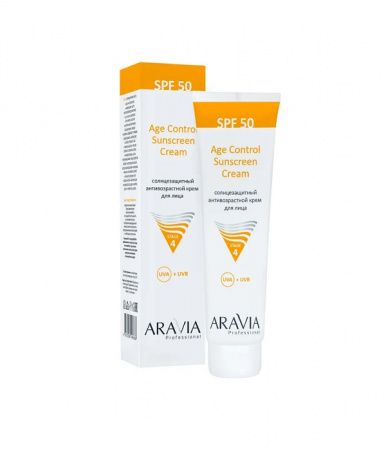 Cолнцезащитный антивозрастной крем для лица Aravia Age Control Sunscreen Cream SPF 50