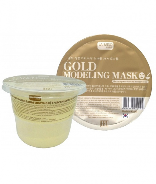 Альгинатная маска моделирующая с частицами золота La Miso Gold Modeling Mask, 28 гр Альгинатная маска моделирующая с частицами золота La Miso Gold Modeling Mask, 28 гр