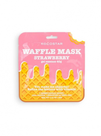 Тонизирующая вафельная маска для лица «Клубничный фреш» Kocostar Waffle Mask Strawberry