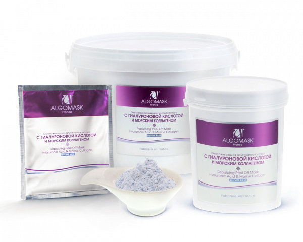 Альгинатная омолаживающая маска для лица с гиалуроновой кислотой и морским коллагеном Algomask Repulping Peel Off Mask