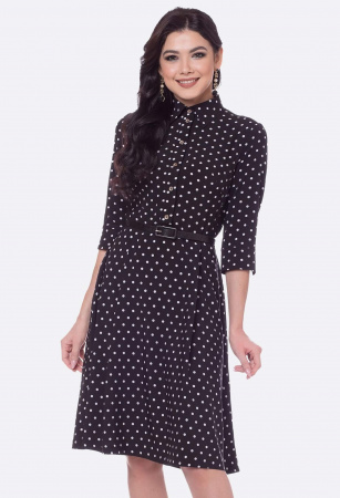Платье в горошек с рукавом 3/4