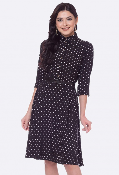 Платье в горошек с рукавом 3/4