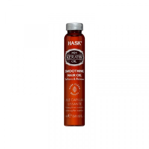 Масло для придания волосам гладкости и сияния с протеином Кератина Hask Keratin Protein Smoothing Shine Oil Vial 18 мл.