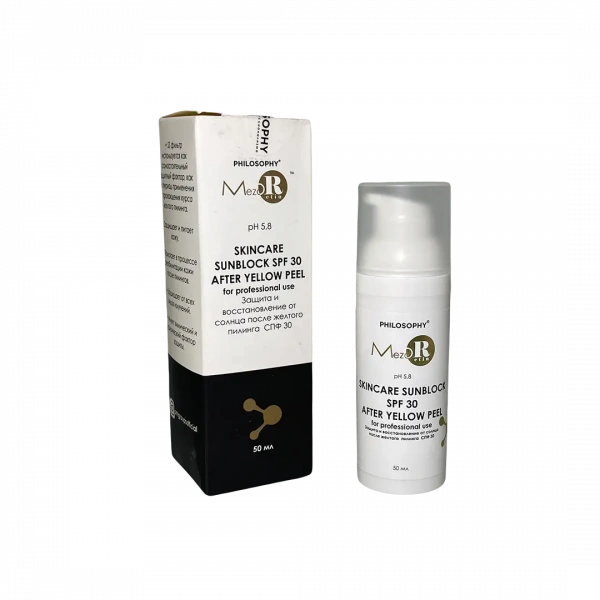 Защита и восстановление от солнца после желтого пилинга Philosophy Mezoretin Skincare Sunblock SPF30 After Yellow Peel, 50 мл