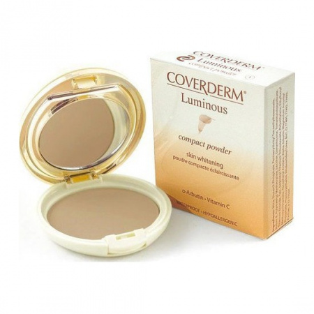 Осветляющая пудра Coverderm Luminous Skin Whitening Compact Powder №3, 10 гр