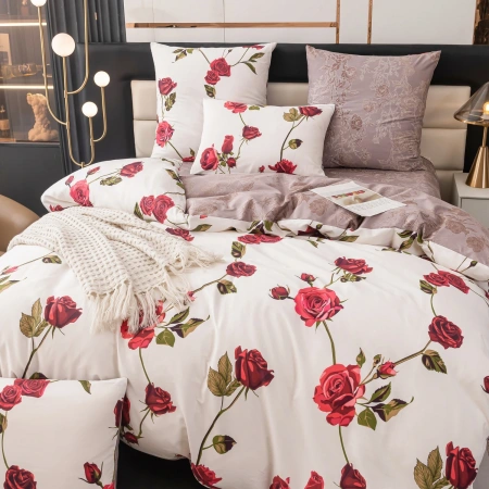Комплект постельного белья Делюкс Сатин  Евро 4 наволочки,VIVA - HOME TEXTILE